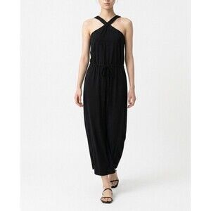 NWT Nation LTD Myla Dress in Jet Black - Size Small - Cross Back Halter Midi